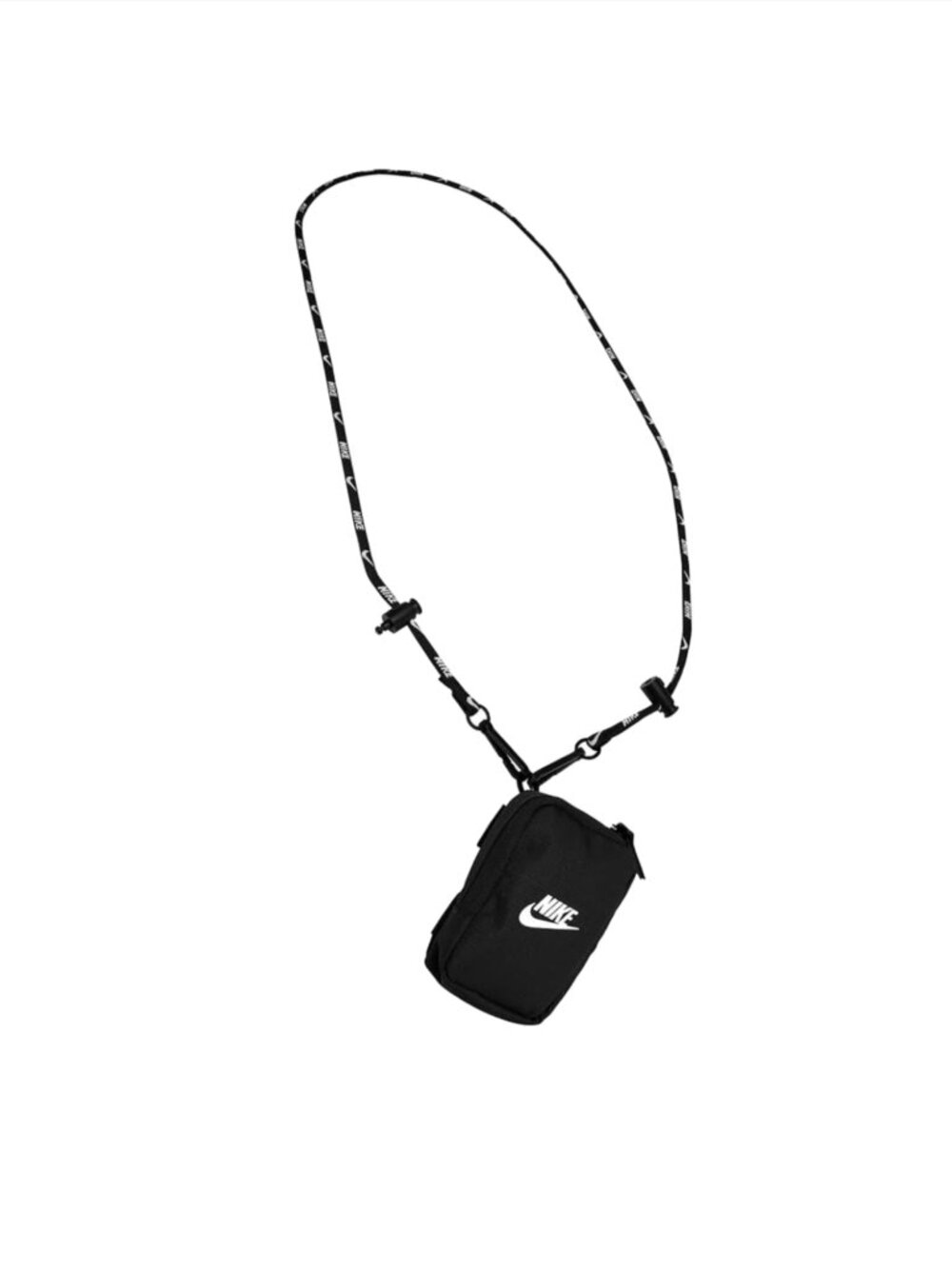 NIKE CLUB Accessories Pouch Lanyard Small Sports Fashion Black Zip Close